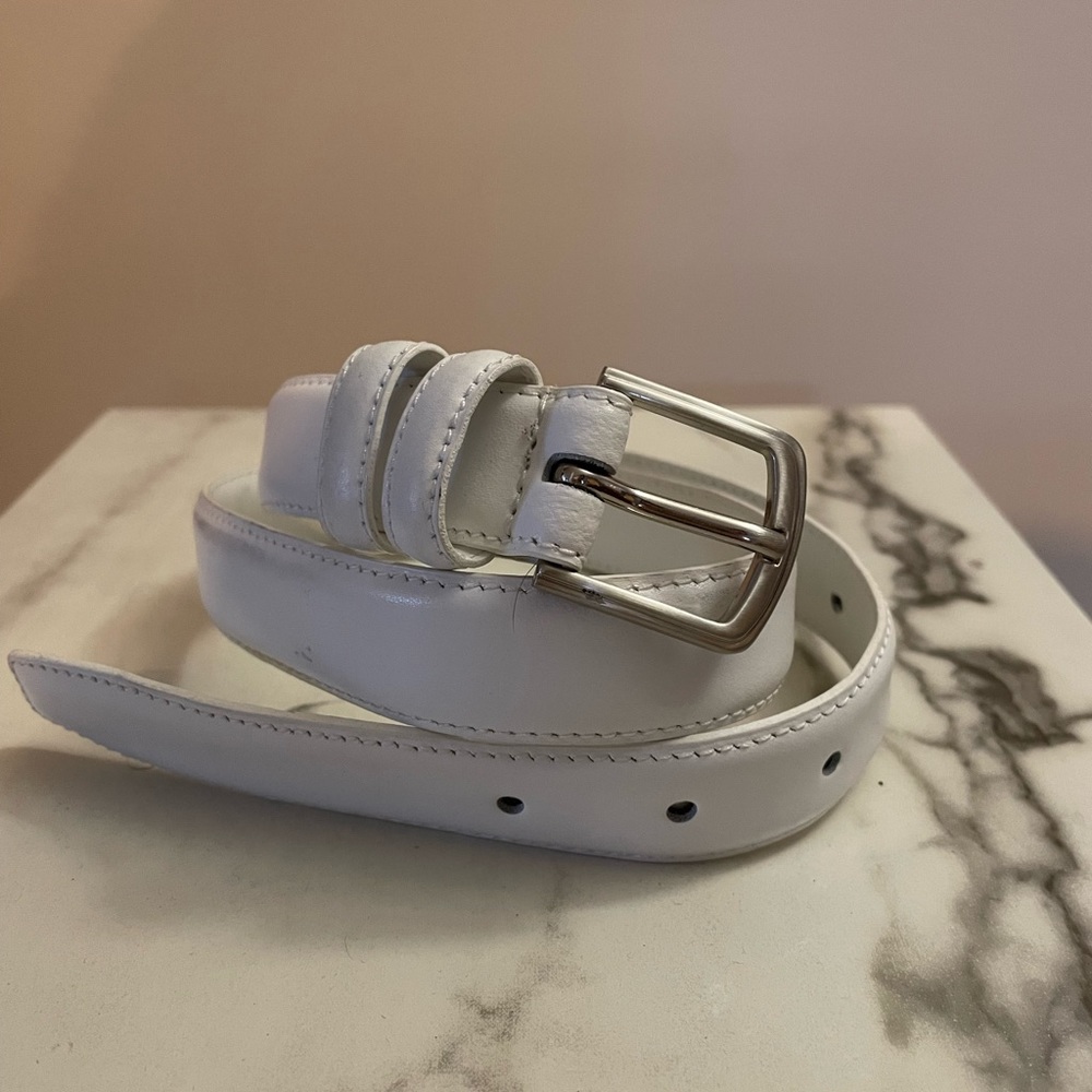 Boys Communion belt, White Leather, used